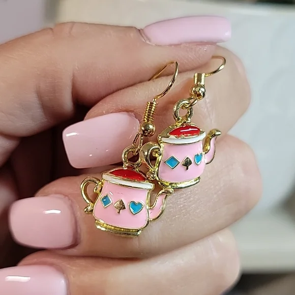 Teapot Drop Earrings - Picture 4 of 4